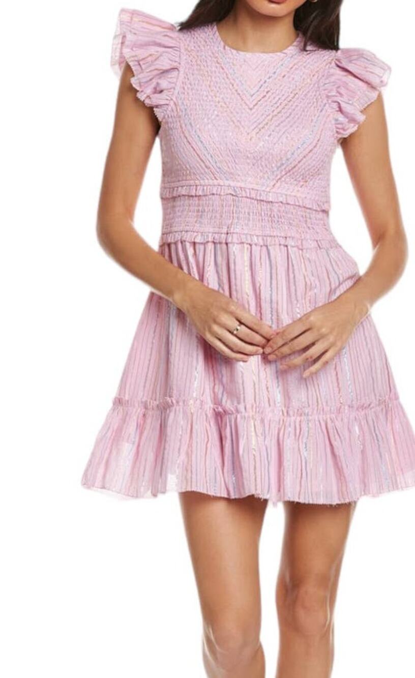 Saylor dress Zinnia A Line pink striped Large L